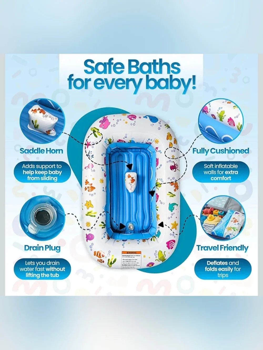 EUC Mommy's Helper Inflatable Baby Bathtub